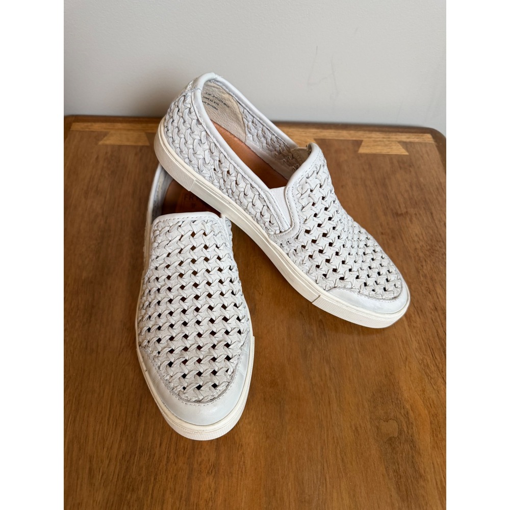 Frye Gemma Woven Slip-On Sneakers 7.5M 3471074-WHT